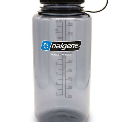 Nalgene 32oz Wide Mouth Sustain Gray Black cap — drinkfles met brede opening