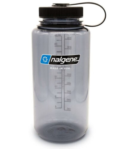 Nalgene 32oz Wide Mouth Sustain Gray Black cap — drinkfles met brede opening