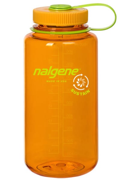 Nalgene 32oz Wide Mouth Sustain Clementine — drinkfles met brede opening