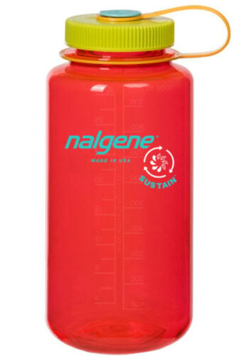 Nalgene 32oz Wide Mouth Sustain Pomegranate — drinkfles met brede opening