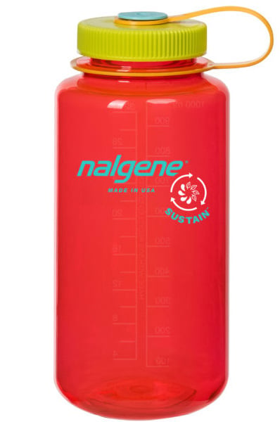 Nalgene 32oz Wide Mouth Sustain Pomegranate — drinkfles met brede opening