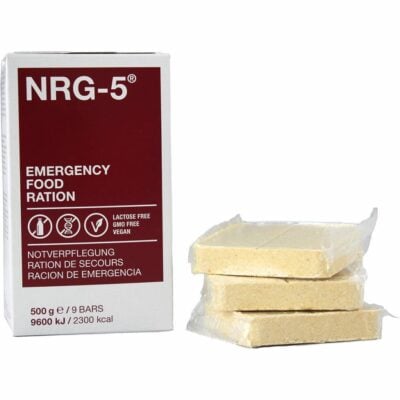 NRG-5 noodrantsoen 500 gram — verpakking met repen