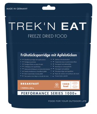 Trek ’n Eat Breakfast porridge with apple pieces PS1000+ PS1000+ verpakking