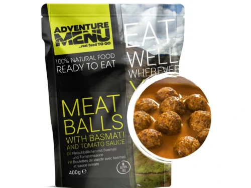 Adventure Menu Meatballs with basmati and tomato sauce — fabrikantverpakking