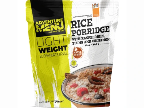 Adventure Menu Rice Porridge with Raspberries, Plums and Cinnamon — fabrikantverpakking