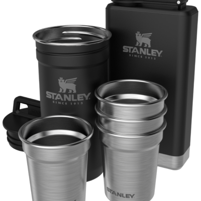 The Pre-Party Shotglass + Flask Set Matte Black