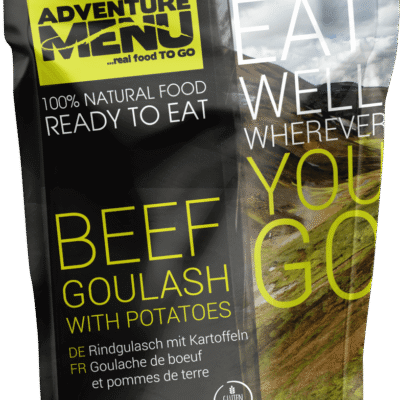 Beef goulash with boiled potatoes