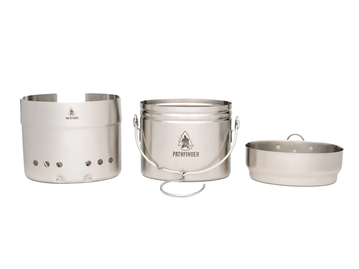 Pathfinder M40 – windscherm, pan en braadpan afzonderlijk
