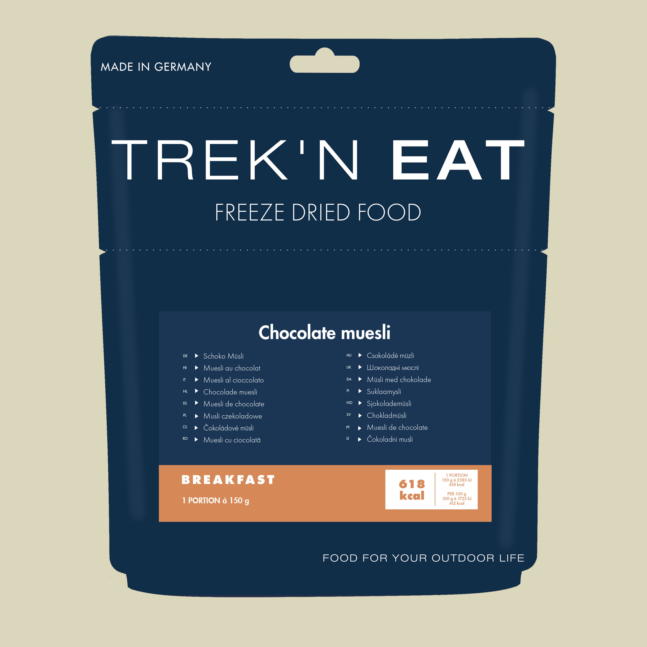 Trek ’n Eat Chocolate Muesli verpakking