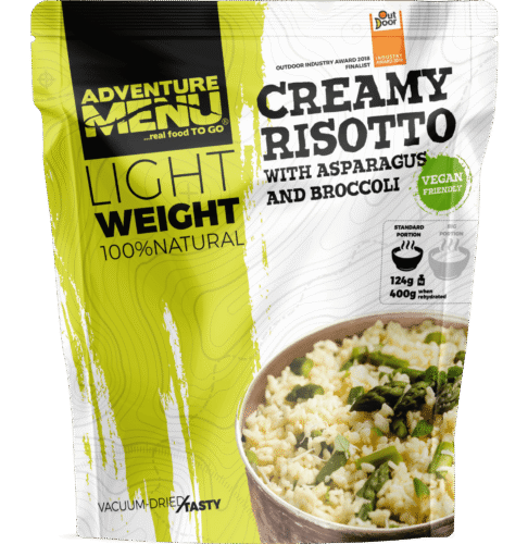 Creamy risotto with asparagus and broccoli