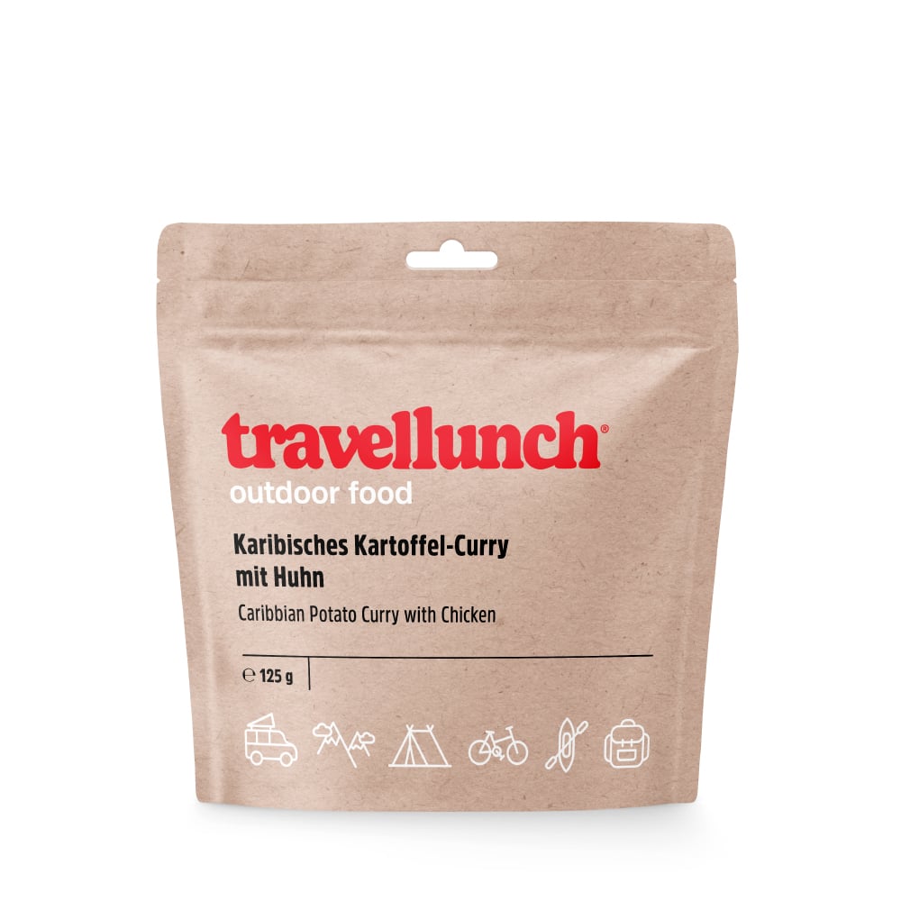 Travellunch Caribbean Potato Curry with Chicken – 125 g verpakking