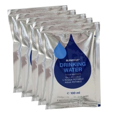 Vijf zakjes Katadyn Trans-Ocean nooddrinkwater van 100 ml