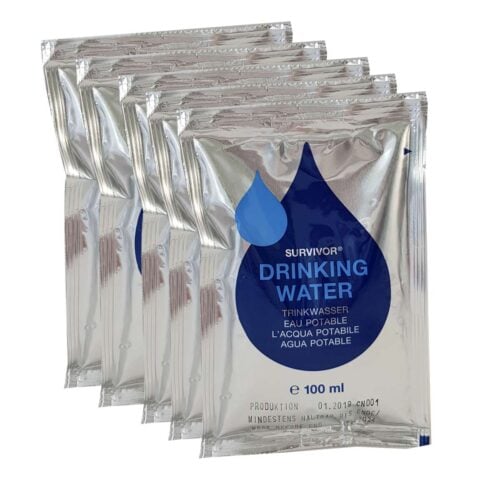 Vijf zakjes Katadyn Trans-Ocean nooddrinkwater van 100 ml