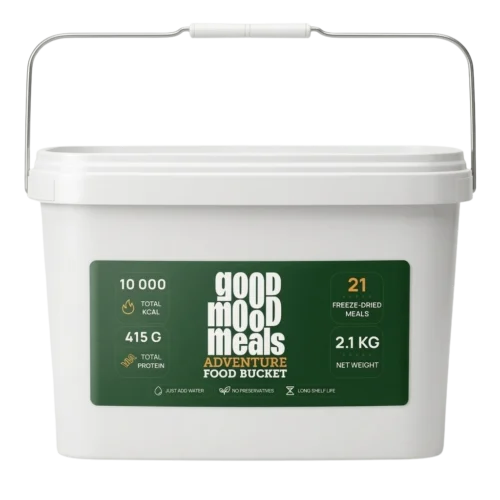 Good Mood Meals Adventure Food Bucket met 21 maaltijden