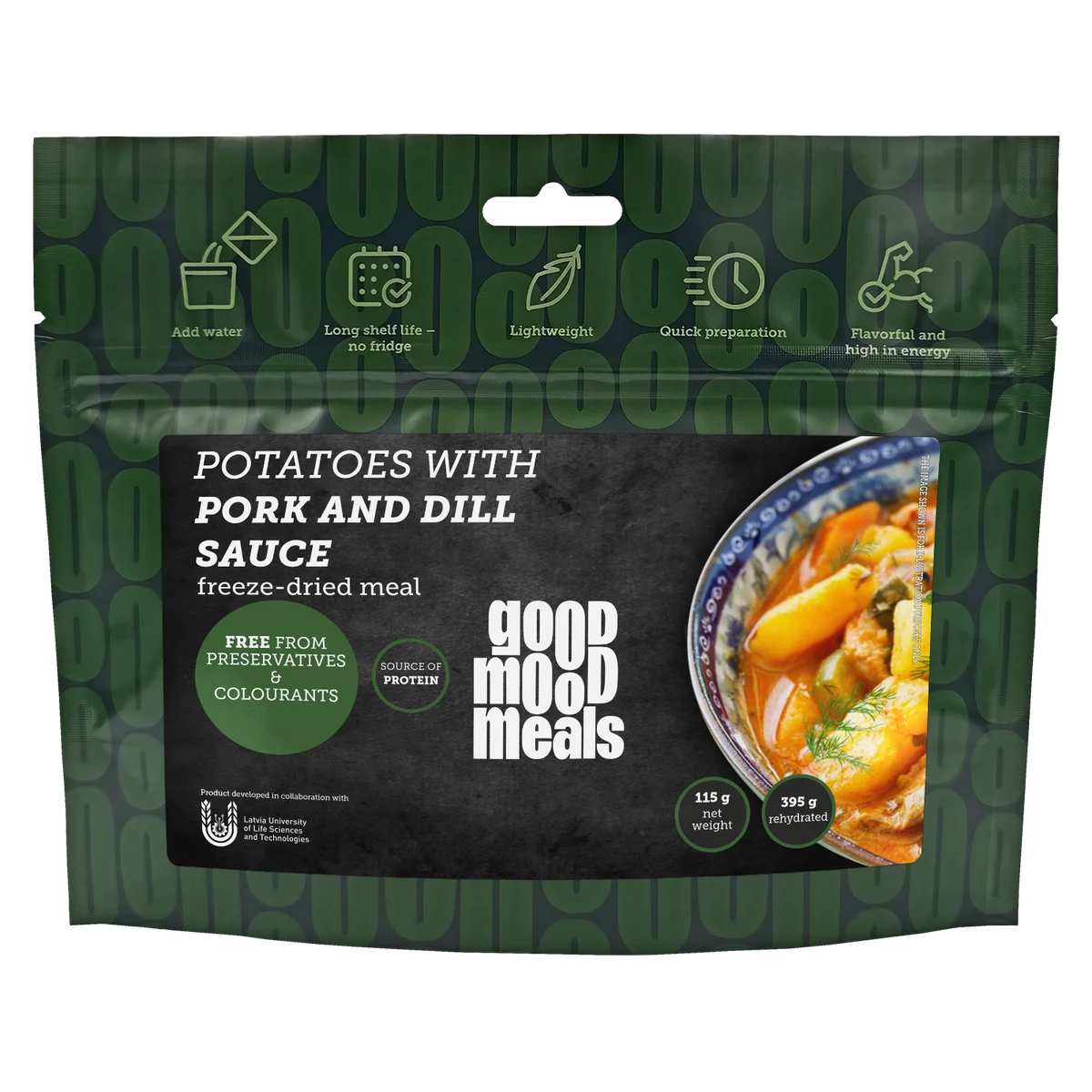 Good Mood Meals Potatoes with Pork and Dill Sauce — 115 g - Afbeelding 1