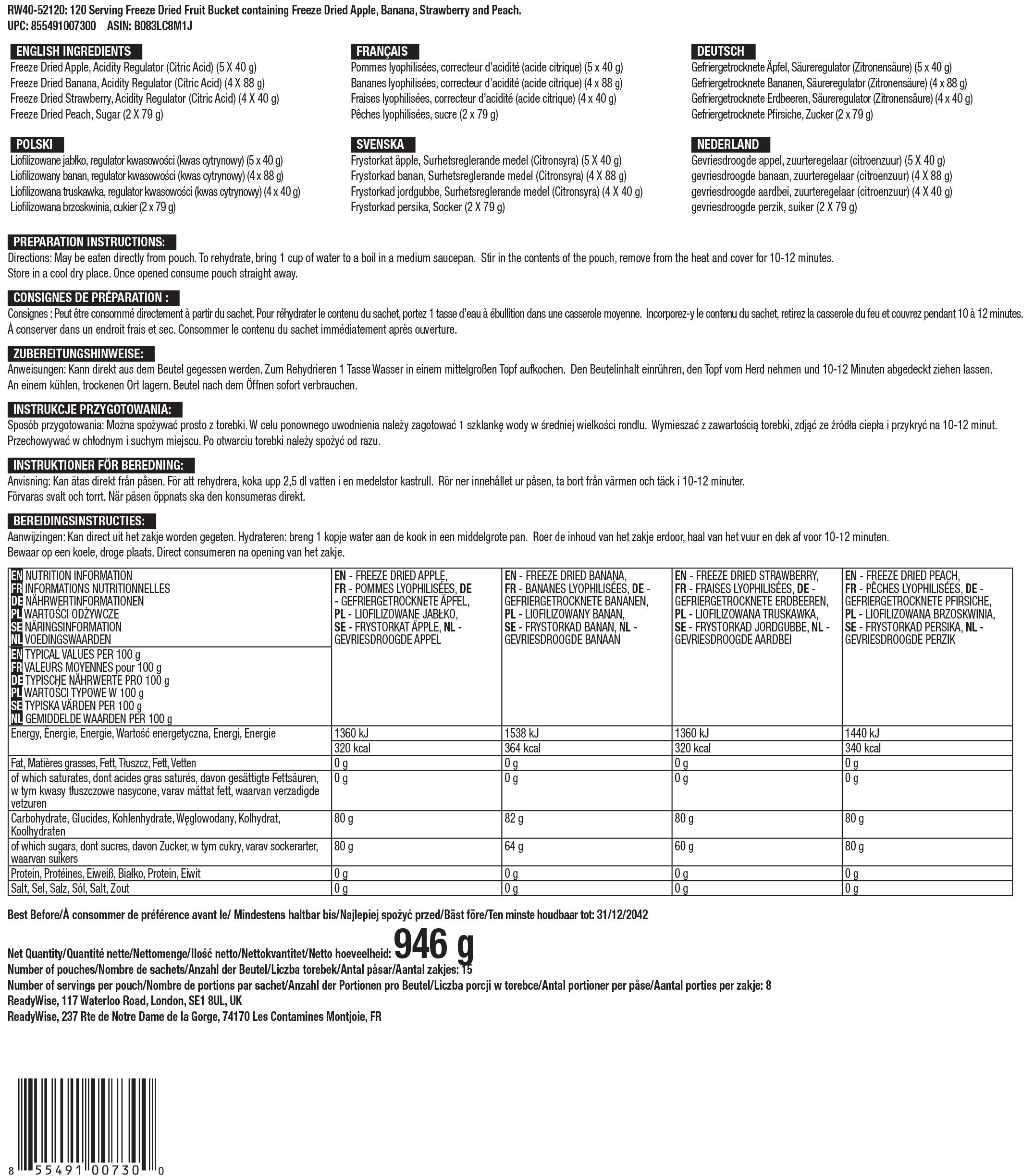 ReadyWise RW40-52120 – Europees etiket met productinformatie